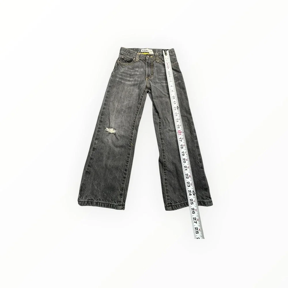 OshKosh Jeans Kids‎ Size 6 Black Faded Regular Fit Distressed Straight Leg Denim
